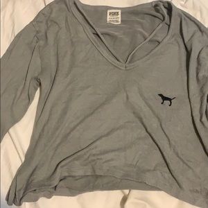 victoria secrets PINK grey long sleeve shirt